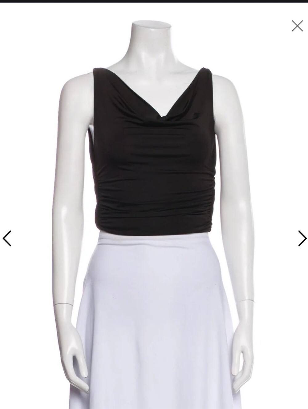Reformation Cowl Neck Open Back Tank Top, Black, XS